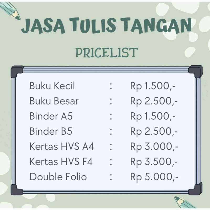 

[ JASA TULIS TANGAN SOFT FILE/ HARD FILE ]