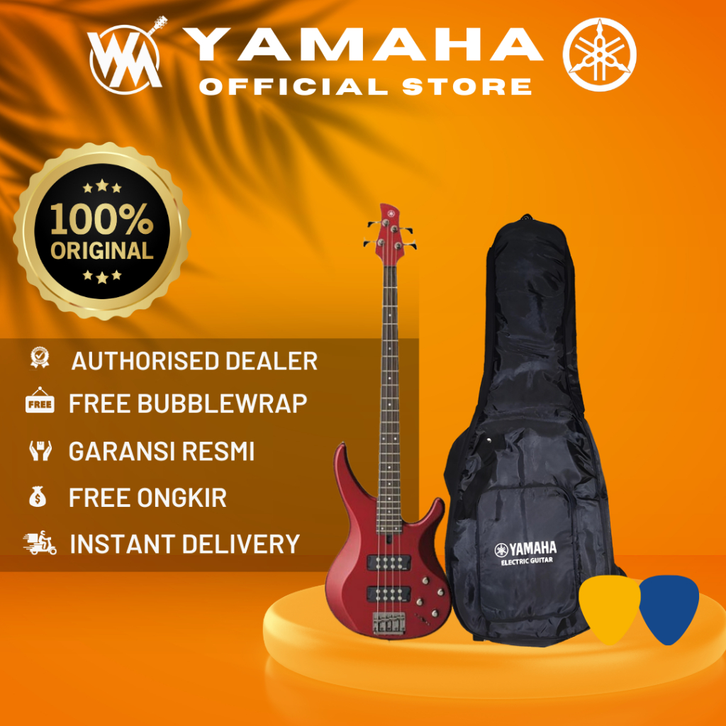 Yamaha Gitar Elektrik Bass TRBX304 /TRBX 304 /TRBX-304 - CAR + Softcase Dan 2 Pick