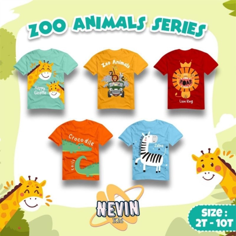 ✅ READY SALE KAOS MOTIF ANIMAL ZOO BY NEVIN KAKADEDE GRUP