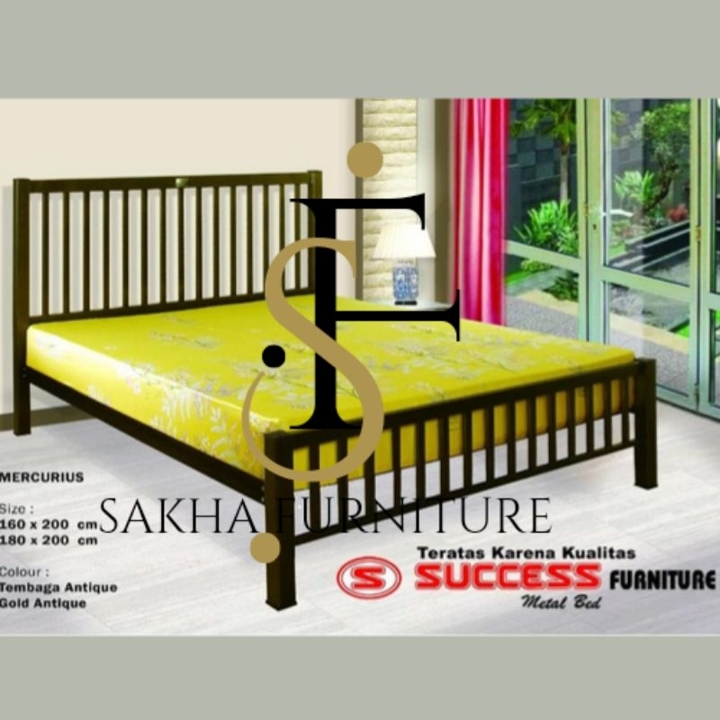 Ranjang Tembaga Antique Mercurius Success Furniture Kuat Awet Kokoh Tahan Lama Ukuran 160cm x 200cm 