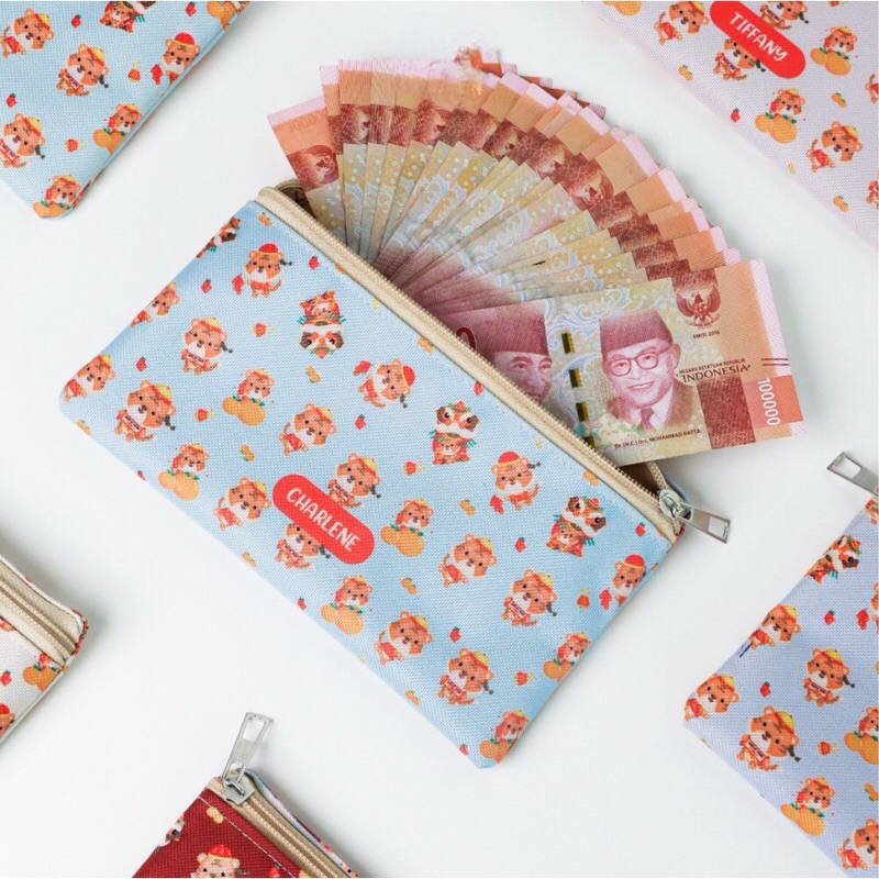 

Dompet Angpao imlek CNY Custom nama Angpau dompet Zipper Premium Chinese New Year Amplop fitrah Lebaran idul fitri