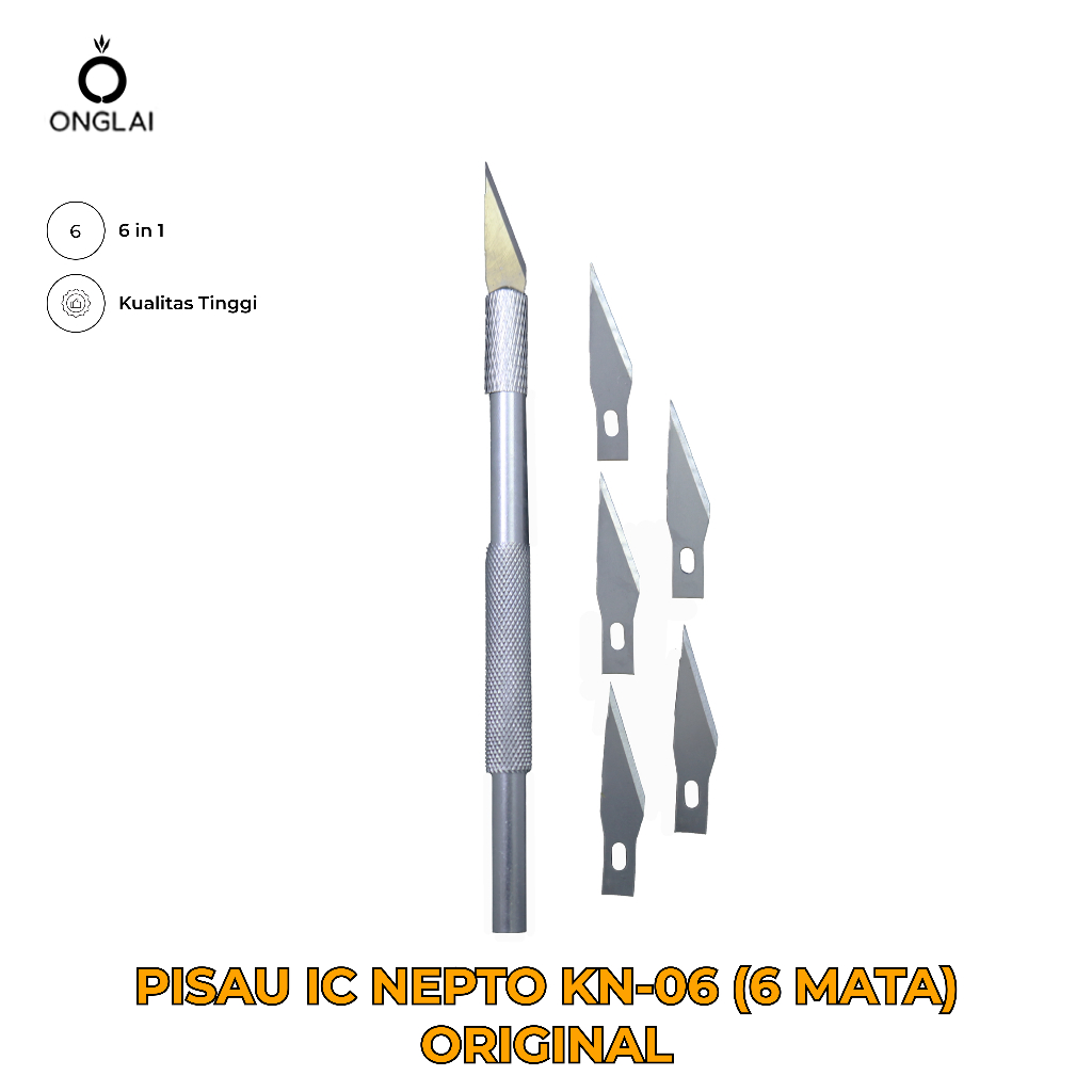 

Pisau IC Nepto KN-06 6 IN 1 Mata Pisau Hobby knife Set Pisau Acrylic Set Original - Pisau Pena Pen Cutter PCB IC Ukir Kayu Crafting Engraving Cutting Art
