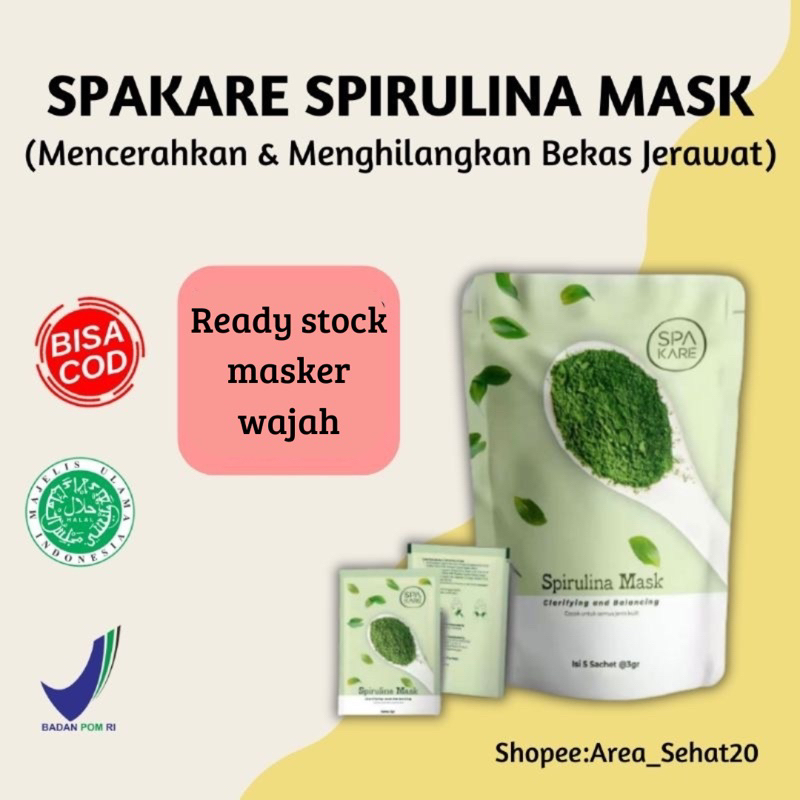 Spakare Spirulina Mask Tiens Indonesia | Masker Wajah Anti Jerawat | New Produk