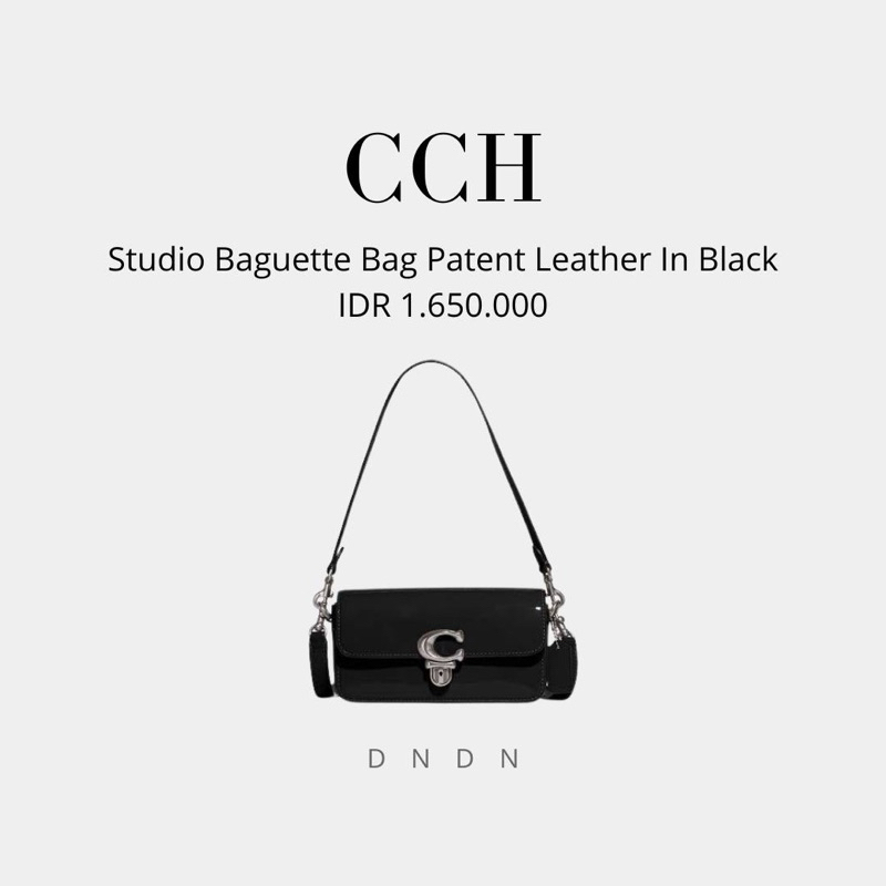 Studio Baguette Bag Patent Leather In Black