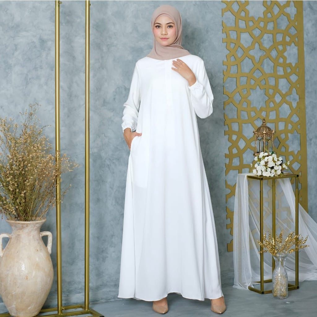 HD16  BISA COD SHALOM  GAMIS UMROH TERBARU BAHAN CRINGKLE PREMIUM]DRESS KONDANGAN TERLARIS  GAMIS PU