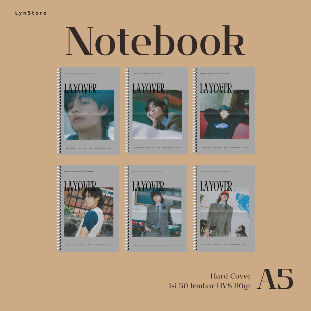 

(LS_003) Notebook Kpop A5 Hardcover Kim Taehyung Layover Photo 1 (Isi 50 Lembar Hvs + Hardcover Laminasi 2 Sisi) Buku Tulis Catatan Notebook Ring A5 Hardcover Laminasi / Notebook Journal A5 Hardcover Laminasi / Spiral Buku Agenda A5 Hardcover Laminasi