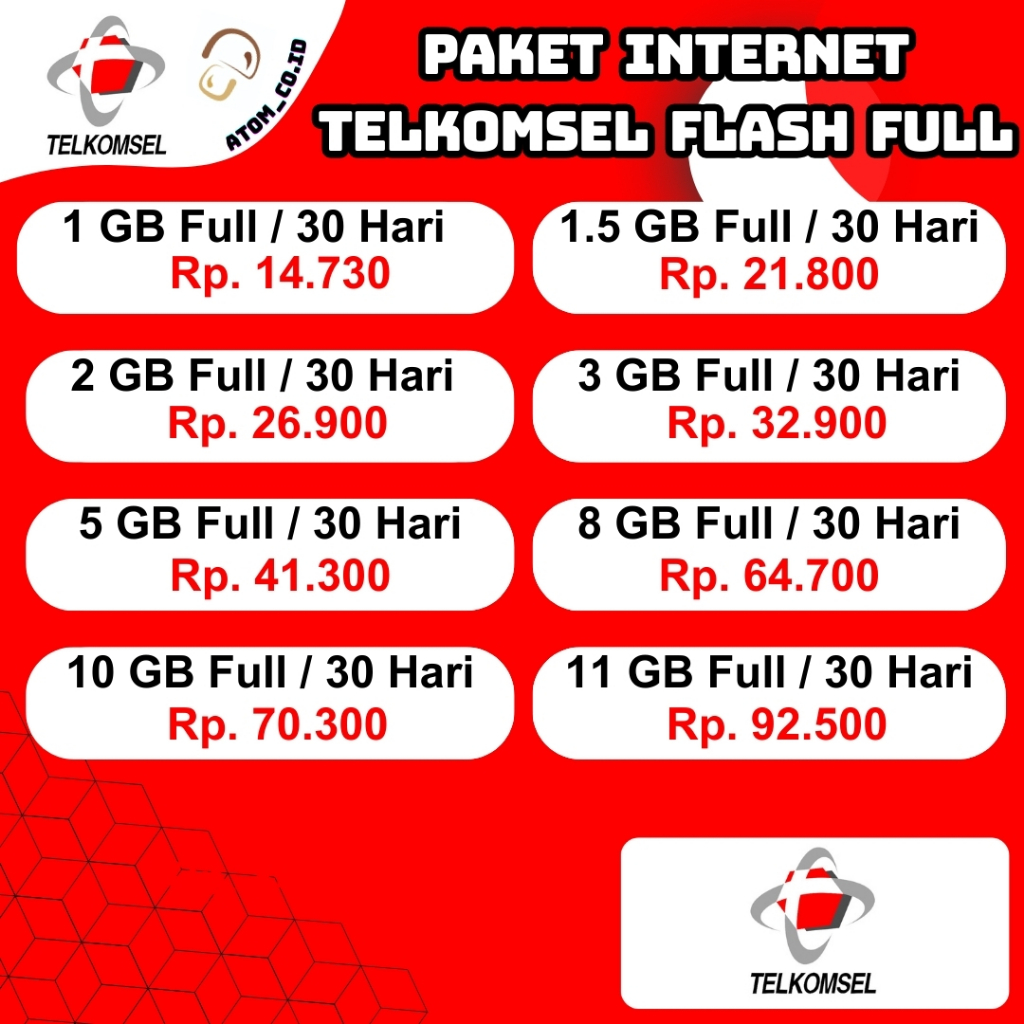 Paket Internet Telkomsel -  Kuota Flash Full - Kuota Internet - Termurah ..