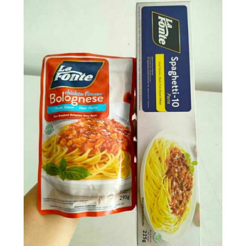 

[PAKET SPAGHETTI LAFONTE lengkap komplit] Mie Spaghetti pasta 225 gr plus Saus Bolognese 290 gram