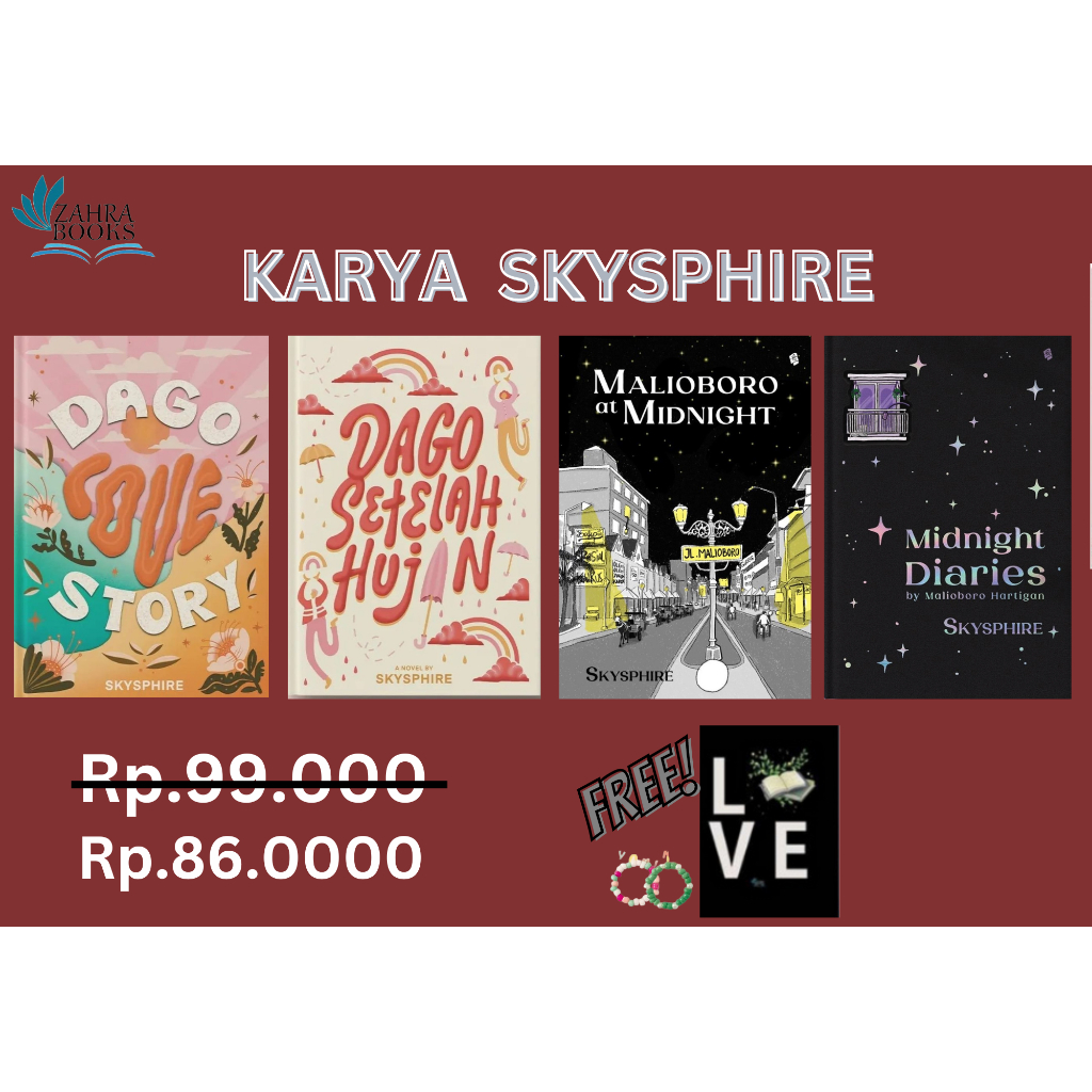 NOVEL BEST SELLER MALIOBORO AT MIDNIGHT/DAGO LOVE STORY/DAGO SETELAH HUJAN (FREE 2 BONUS)