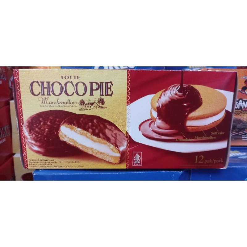 

CHOCOPIE MARSHMALLOW RASA COKLAT 1KOTAK ISI 12PCS
