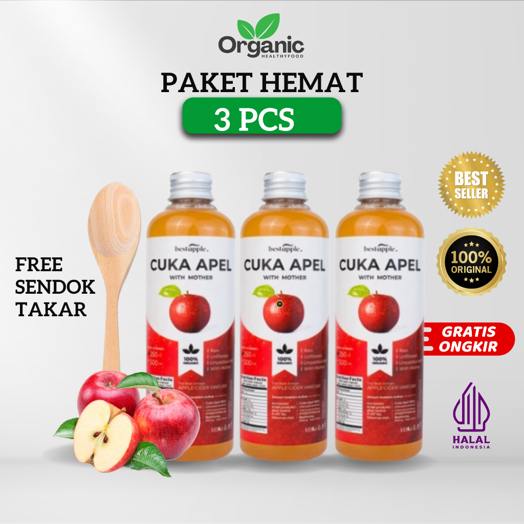 

Paket Hemat Cuka Apel Original - Diet Detoks - Apple Cider Vinegar - Toner Wajah Alami 250ml 3 pcs