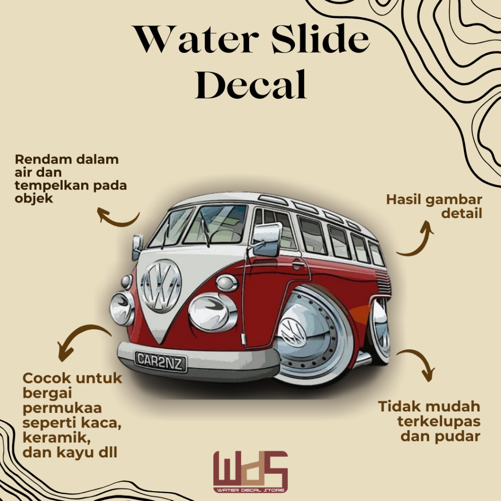 

WATER SLIDE DECAL MOBIL / DECAL AIR / STIKER AIR / MERCHANDISE
