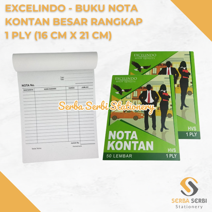 

GROSIR (1 PAK ISI 10 BIJI) EXCELINDO - BUKU NOTA KONTAN B1 / BESAR RANGKAP 1 PLY X 50 LEMBAR (16 CM X 21 CM)