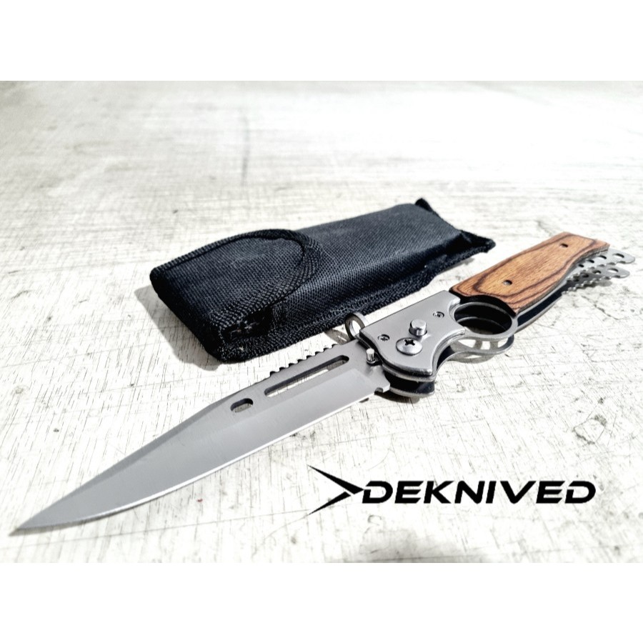 Pisau Saku Lipat Survival Outdoor Automatic Baja Stainless Steel Knife " Deknived "