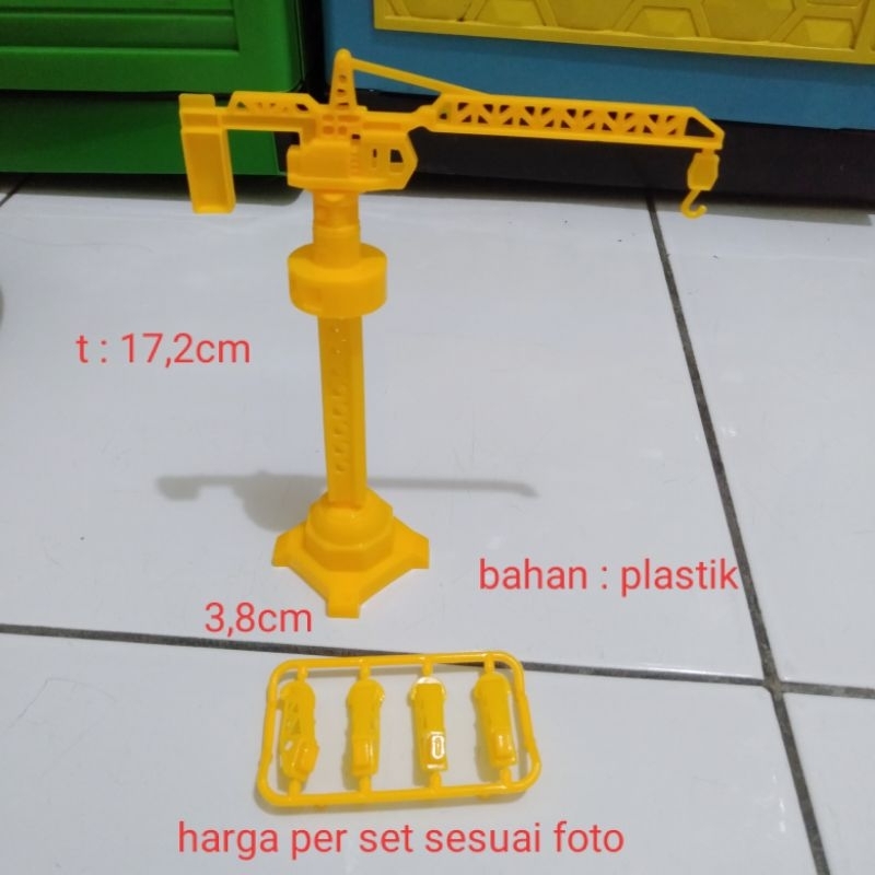 Miniatur Tower Crane Miniatur Menara Derek Bahan Plastik