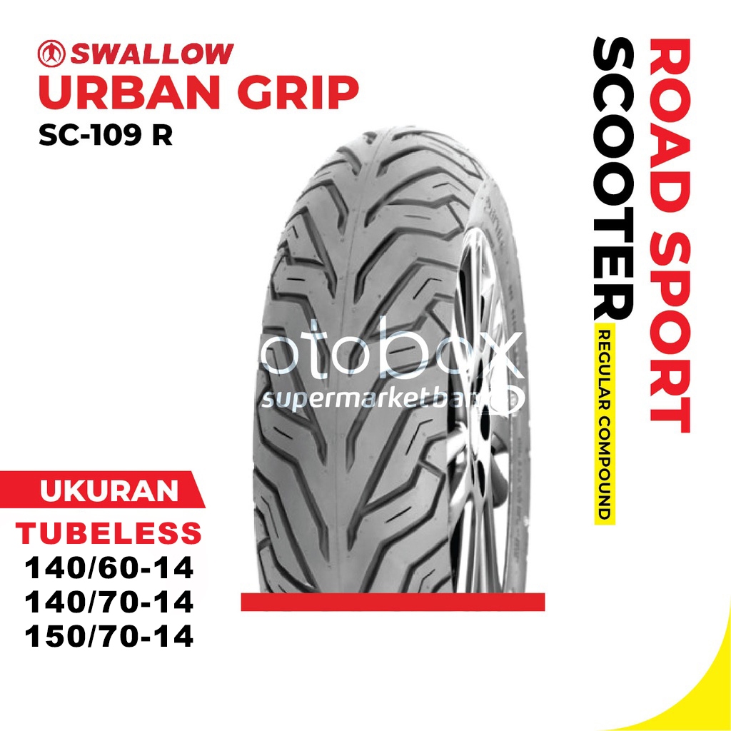 Ban Motor Swallow SC-109 R Urban Grip Tubles Ukuran 140/60 140/70 150/70 Ring 14 Tubeless