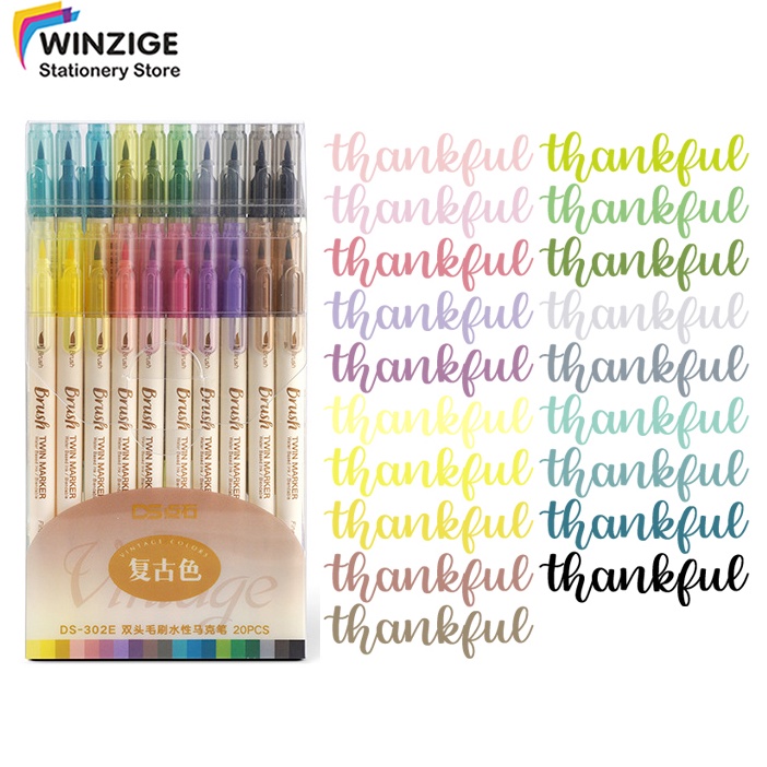 

Winzige 2Pcs Brush Pen Set Calligraphy Brush Lettering Aesthetic Vintage Warna Warni Brush Marker Pena Kuas Warna Pulpen Pena Kaligrafi Coloring Markers KODE Y1K7