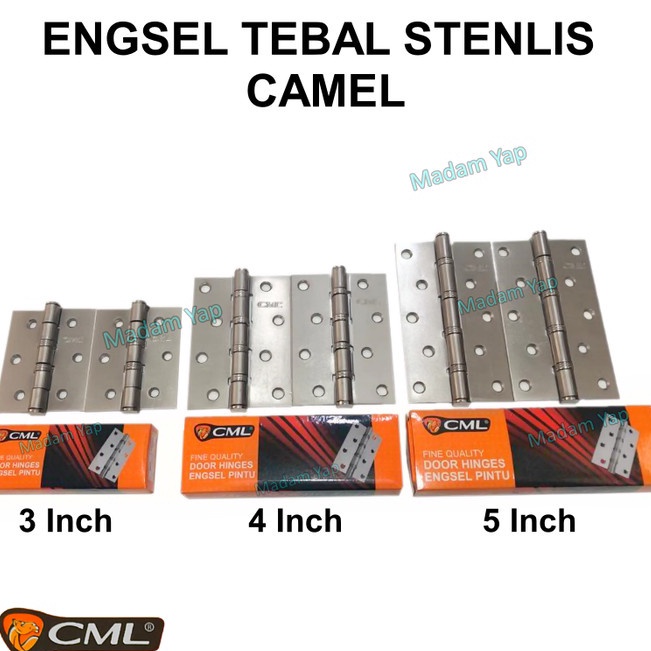 Produk Terbatas Engsel Tebal Stenlis Stainlis 3 4 5 Inch CML Pintu Jendela Anti Karat