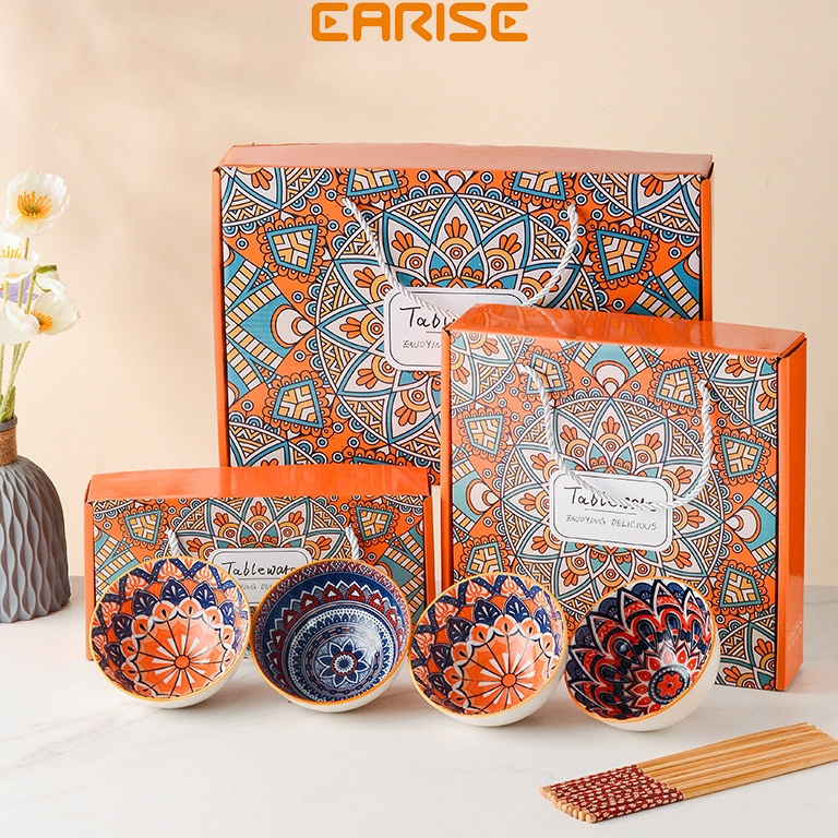 Best Product Earise Hadiah Festival Musim Semi Hadiah Pernikahan Mangkok set Japanese Bowl Set premi