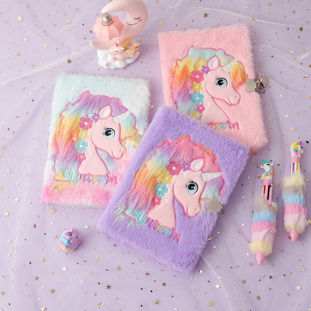

Buku Gembok Unicorn Pelangi notebook A5 lock buku diary anak perempuan
