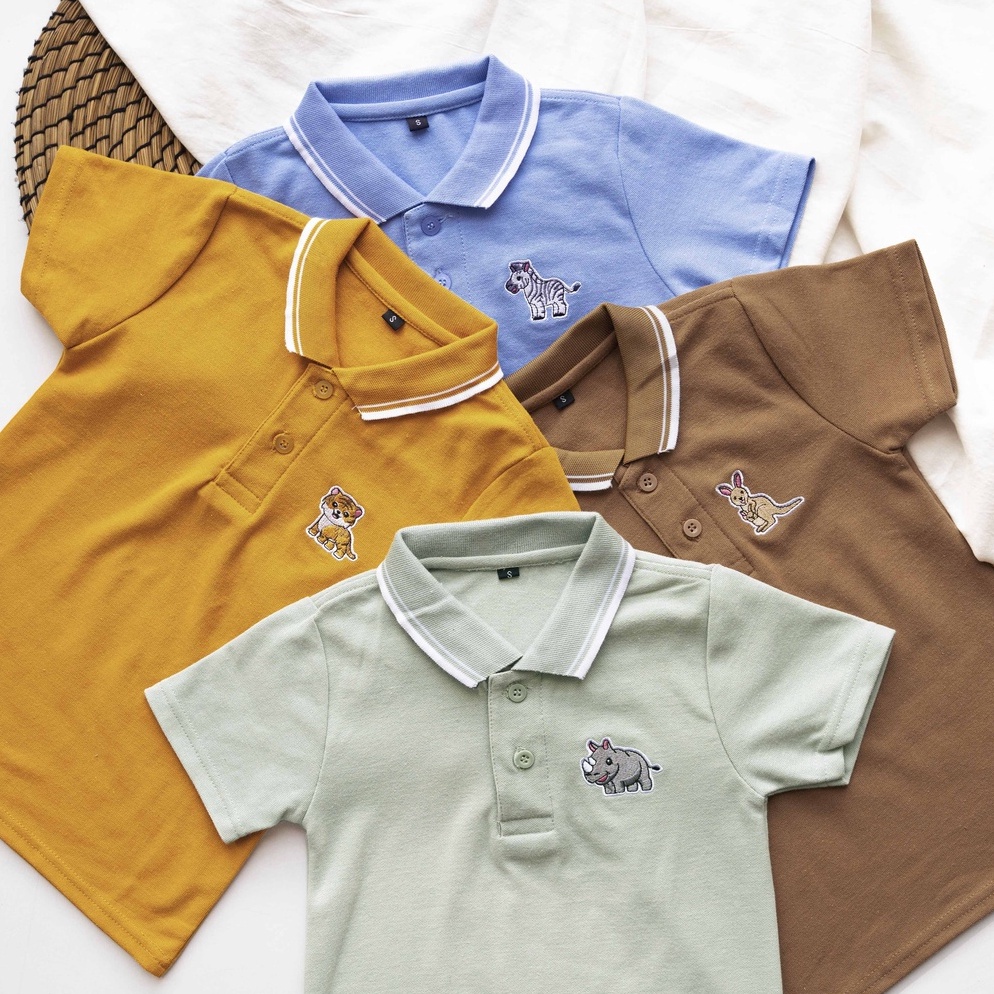 ART K65P 2 Kaos Polo Shirt Anak Premium Katun Atasan Anak Laki Laki Perempuan Unisex  Zoo Collection