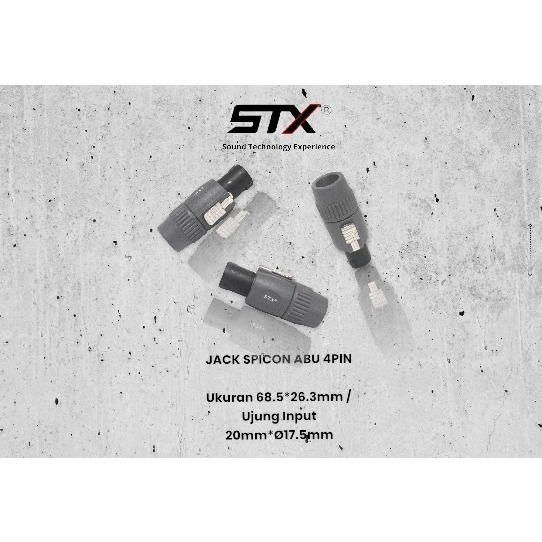 STX - JACK & CONNECTOR : JACK SPICON (MALE) ABU/BIRU 4P / SOKET SPEAKON (FEMALE)  / SPICON ABU/BIRU 