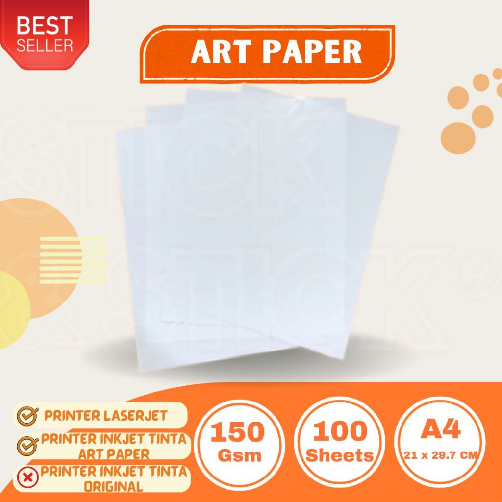 

lkjj Art Paper 150 gsm A4 isi 100 Lbr / Kertas Brosur Glossy