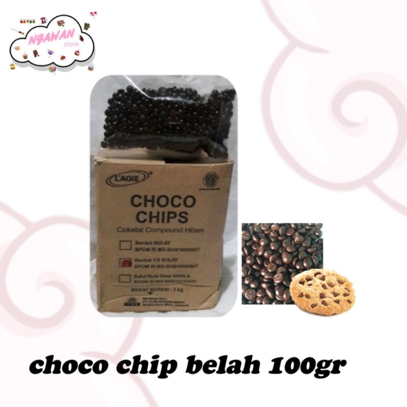 

100gr choco chip belah - choco chip setengah bulat