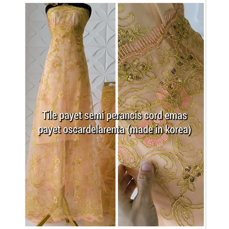 Brokat Tile Payet Semi Perancis Korea Oscardelarenta