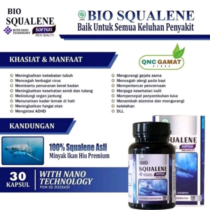 BIO SQUALENE SOFTGEL ORIGINAL OFFICIAL STORE PROMIL SPERMA PARU PARU ASMA JANTUNG KEKEBALANTUBUH COD