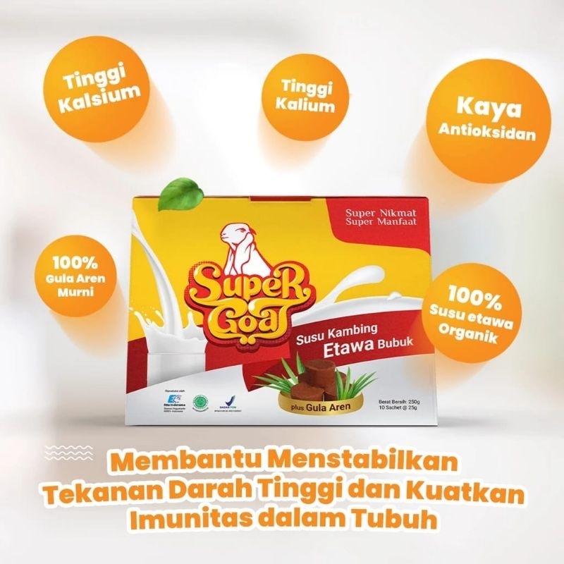 

Supergoat Susu Etawa | Super Goat Susu Kambing Etawa Bubuk Organic | 10pcs