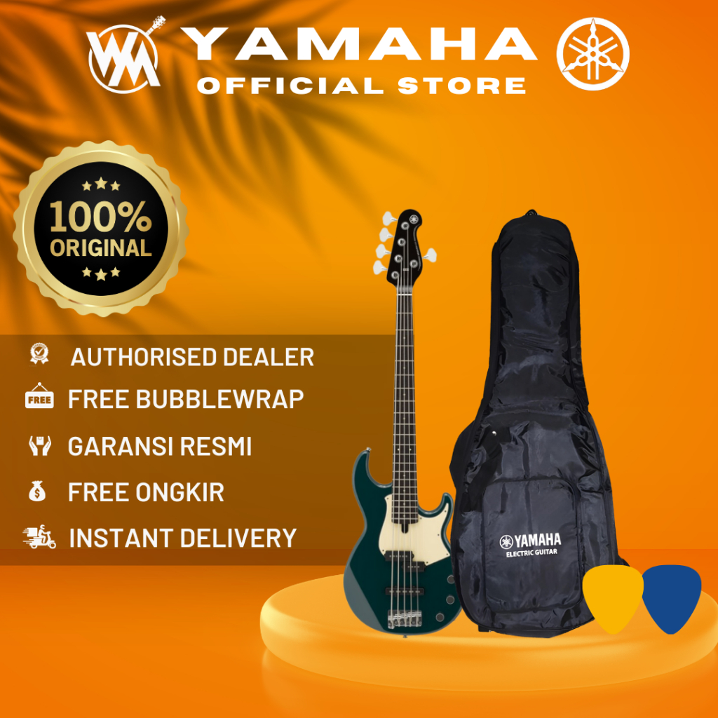 Yamaha BB435 Bass Elektrik /BB-435 / BB 435 - TEAL BLUE + SOFTCASE & 2PICK