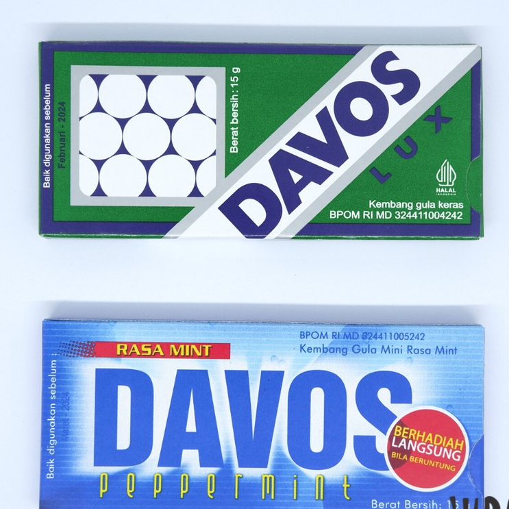 

Davos Permen Peppermint Biru dan Hijau 15gr