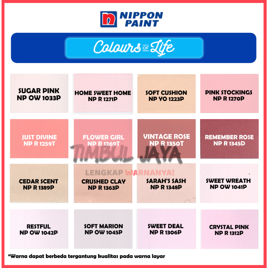 Cat Tembok NIPPON QLUC GOLD 4,5Kg PINK / qluc nippon paint / cat qluq / cat tembok qilux cat qilux