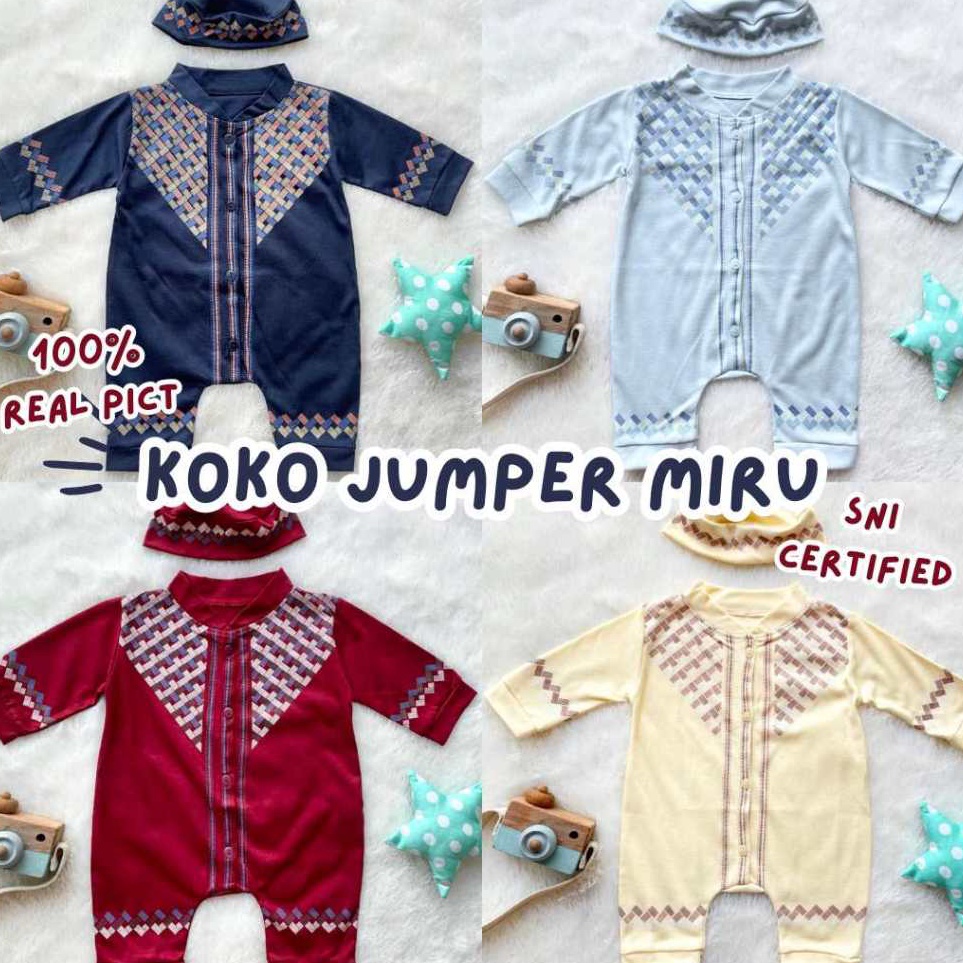 ART R46J baju koko bayi anak laki laki baju koko newborn Koko jumper baju muslim anak bayi newborn 1