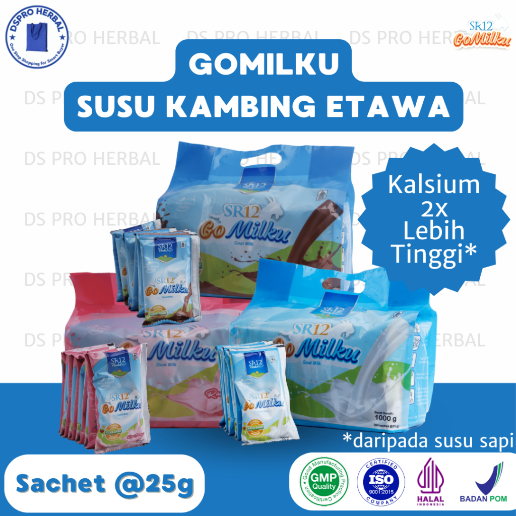 

GOMILKU Sachet SR12 Susu Kambing Etawa | Susu Go Milku SR12 Sachet Susu Bubuk Gomilku Renceng