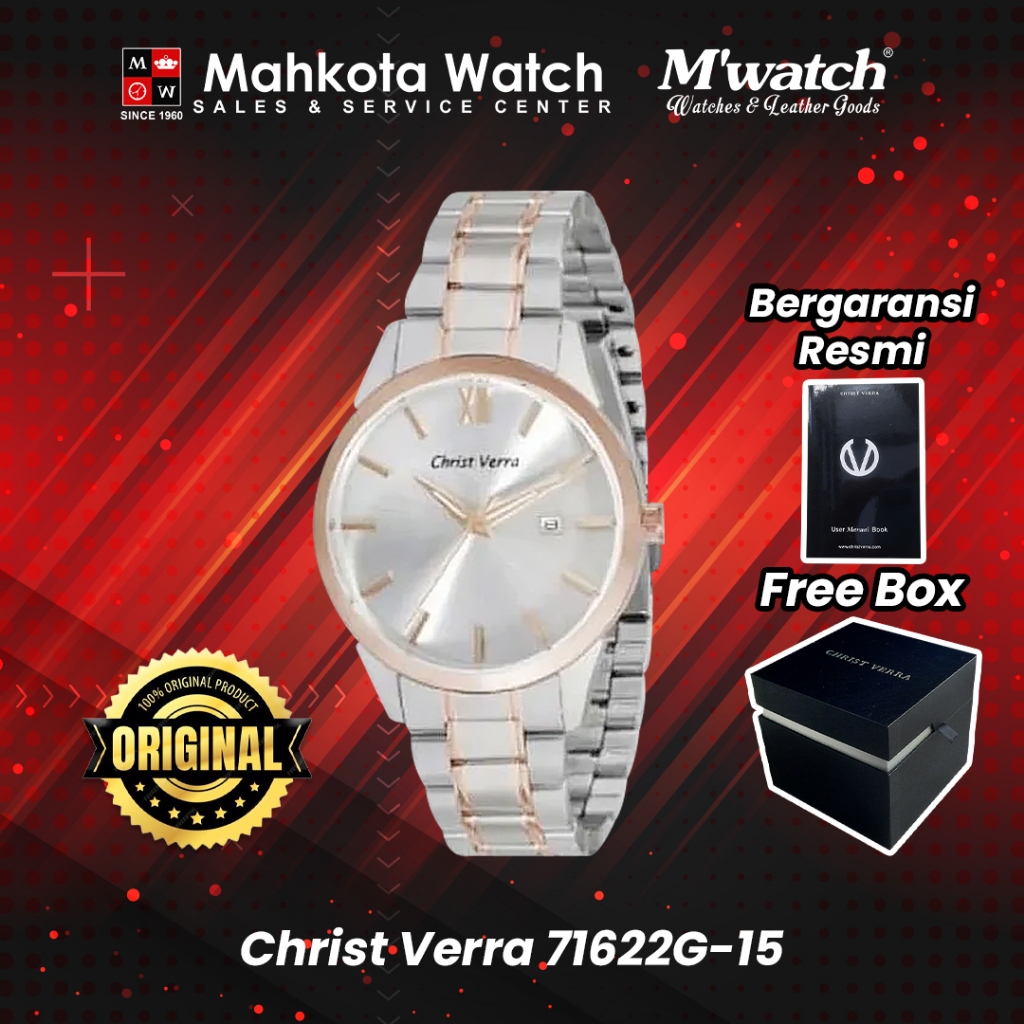 JAM TANGAN PRIA CHRIST VERRA 71622G-15SLV ORIGINAL