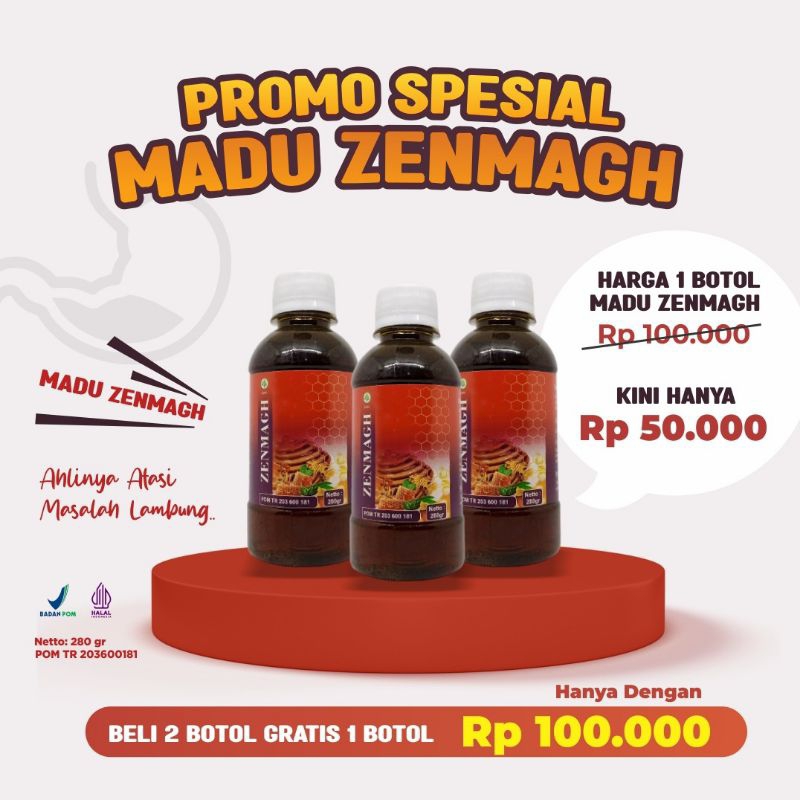 

Madu Zenmagh Madu Lambung MADU ZENMAGH Madu Lambung Kronis Madu Maag GERD Asam Lambung - 280gr