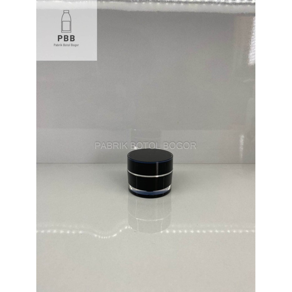 10gr pot impor acrylic jar / 10 gr pot cream akrilik Black / Hitam pot 1
