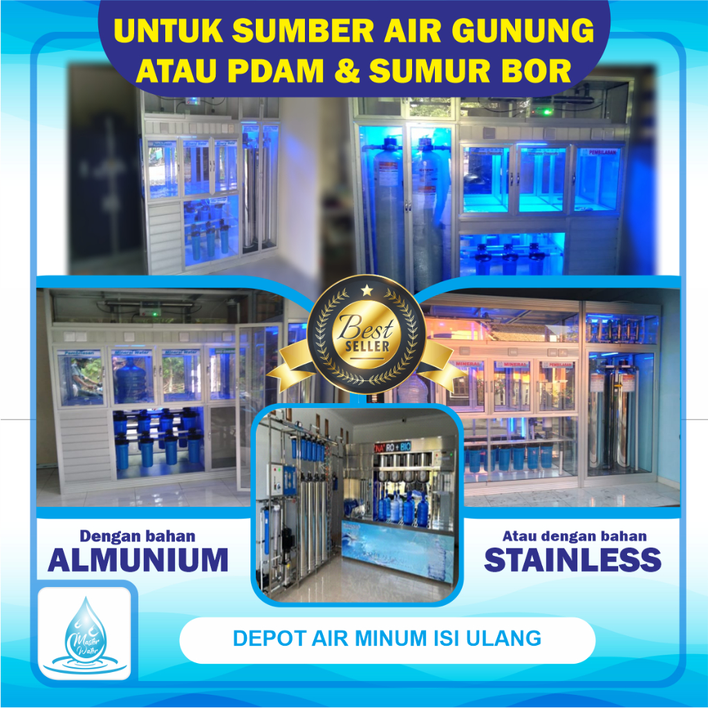 Mesin depot air minum isi ulang  untuk air Gunung , sumur dan PDAM