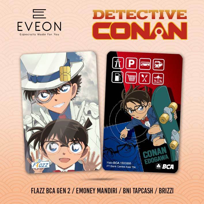 Conan Flazz Gen 2 BCA Emoney Mandiri Brizzi Tapcash Etoll Custom Nama UV Print Flash Detektif Edogaw