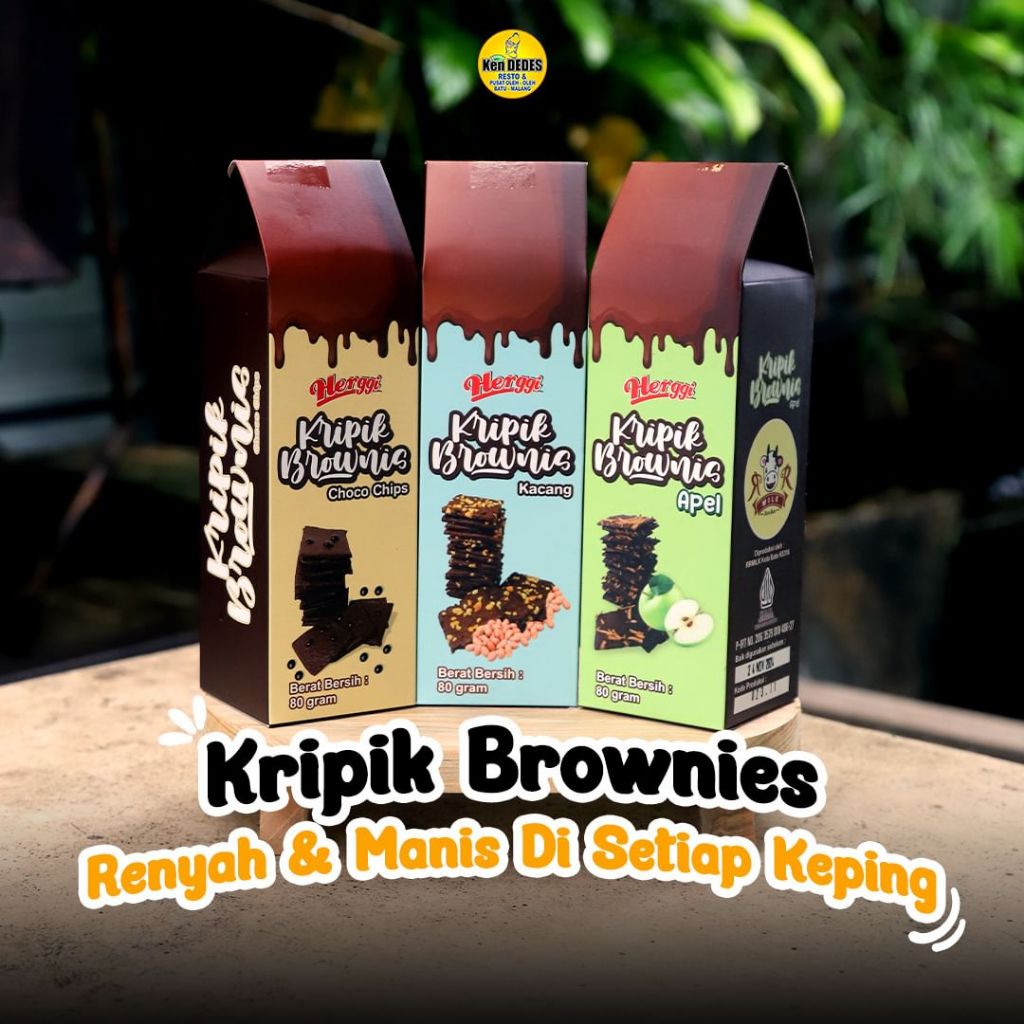 

Herggi Brownie Crisps (80gr) - Gluten Free & Healthy - KENDEDES OLEH - OLEH KHAS MALANG -