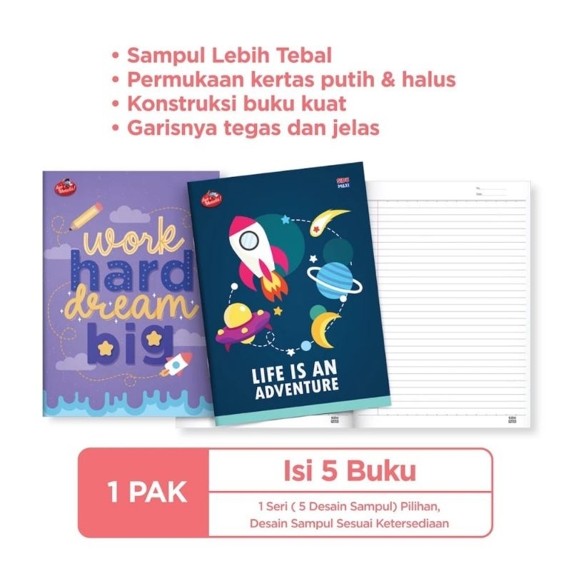 

Buku Tulis SIDU MAXI 42 Lembar (1 Pack 5 Buku)
