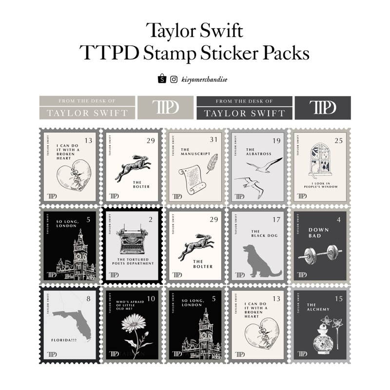 

Sticker Pack Taylor Swift The Tortured Poets Department | TTPD Sticker Lucu Waterproof | Merchandise Taylor Swift