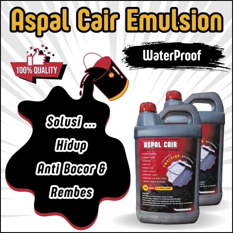 Aspal Cair Waterproof 5Kg Cat Anti Bocor & Rembes