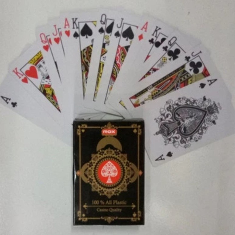Stok terbaru Kartu Remi Plastik Waterproof Casino Quality ROX ORIGINAL