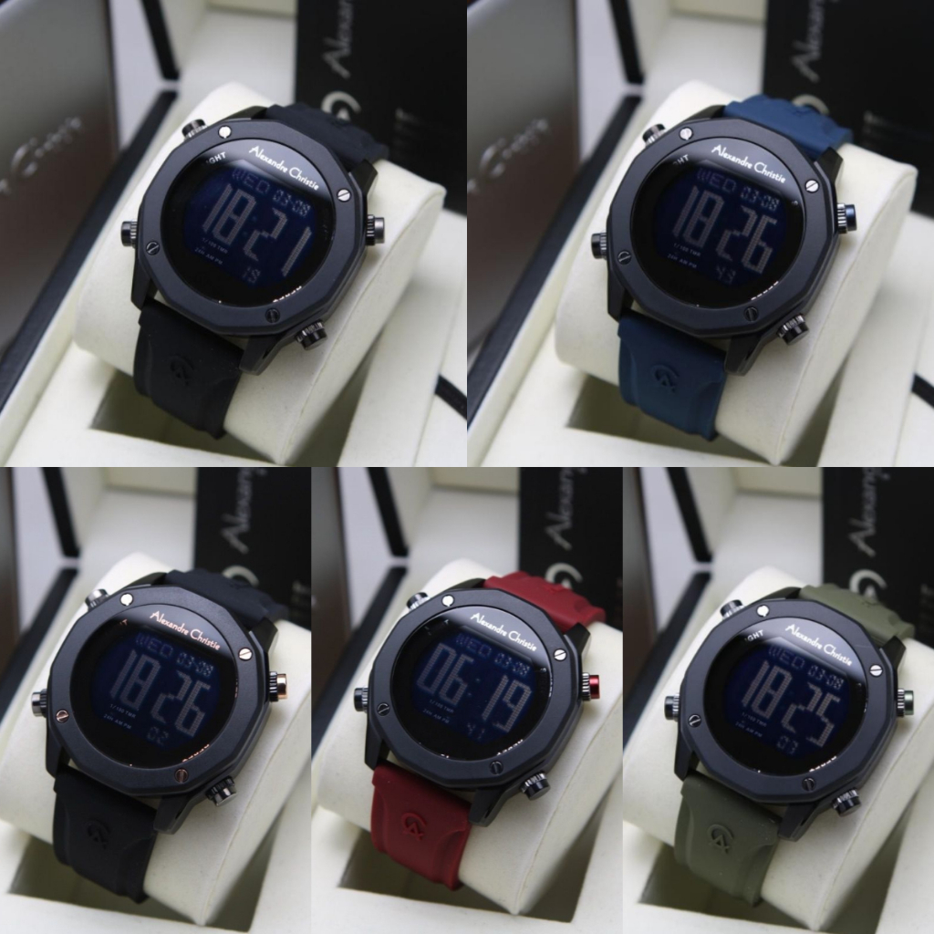 ORIGINAL Jam Tangan Pria Alexandre Christie AC 9377 / AC9377 Garansi 1 Tahun - Rubber