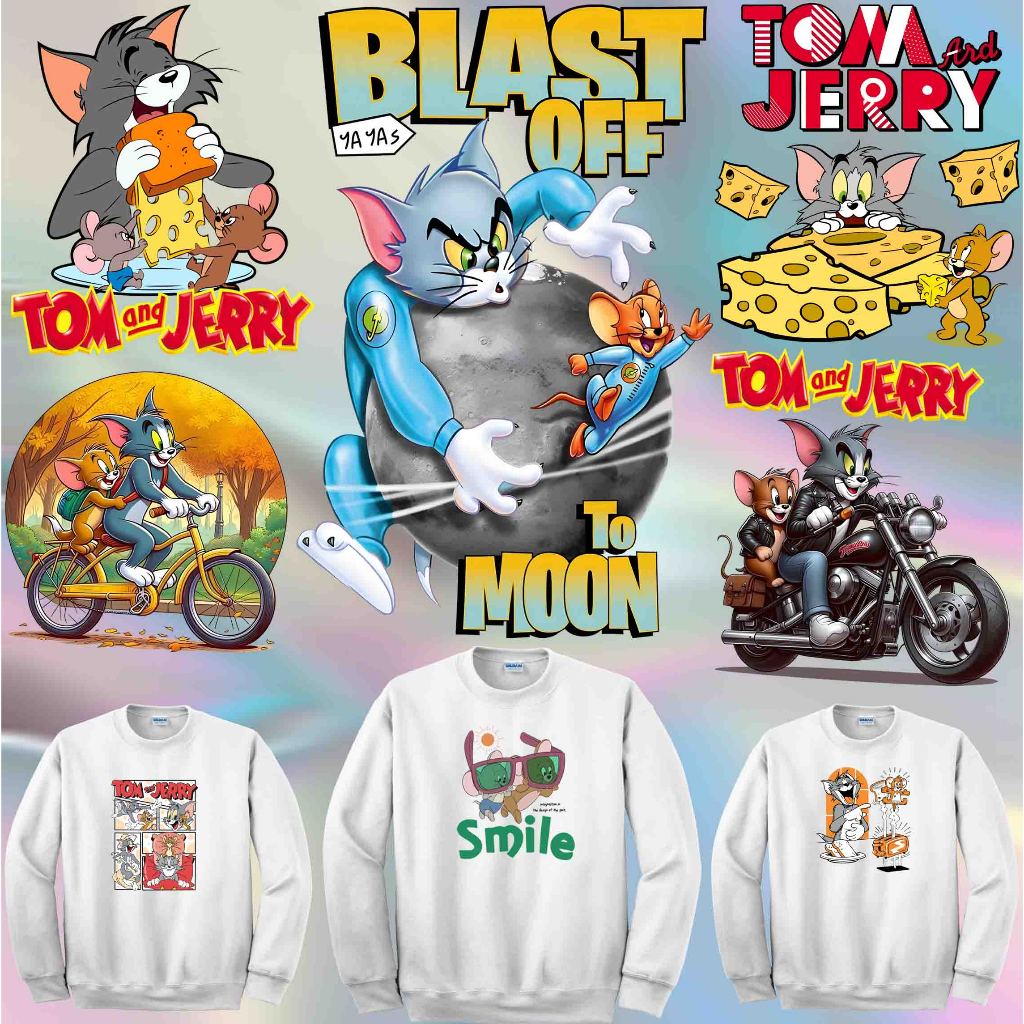 

SABLON STICKER DTF UKURAN 14CM TEMA TOM AND JERRY