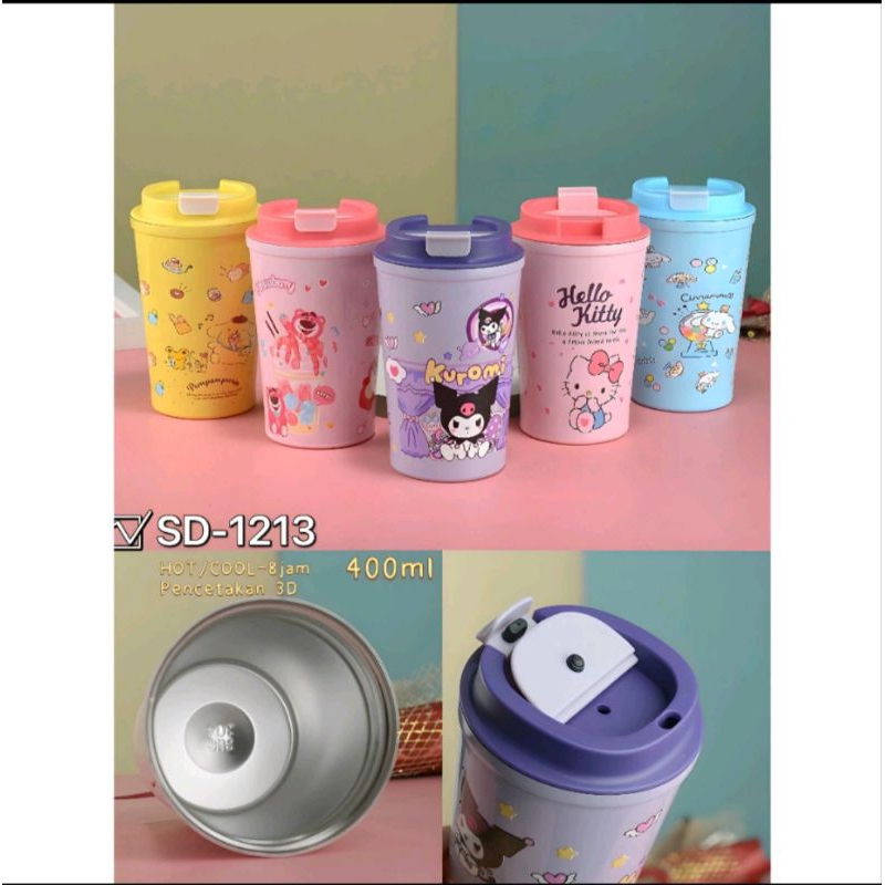Mug Kopi Stainless Sansiro/Termos Kopi Karakter Boneka/Termos Stainless steel