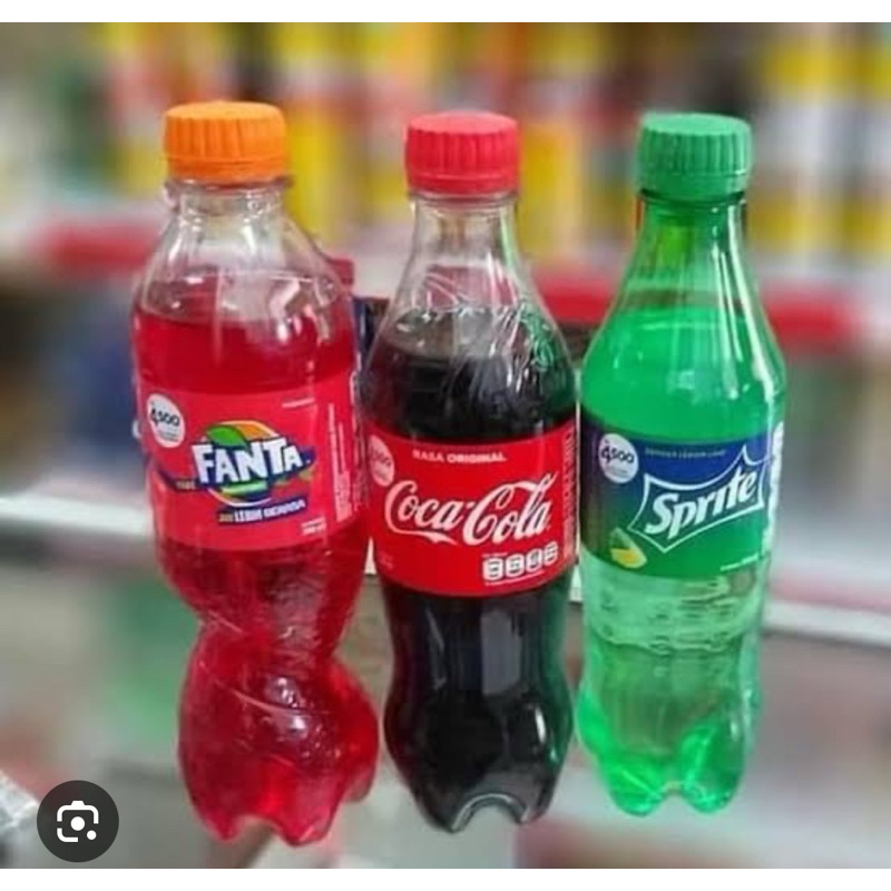 

soft drink Fanta Sprite CocaCola botol 390ml